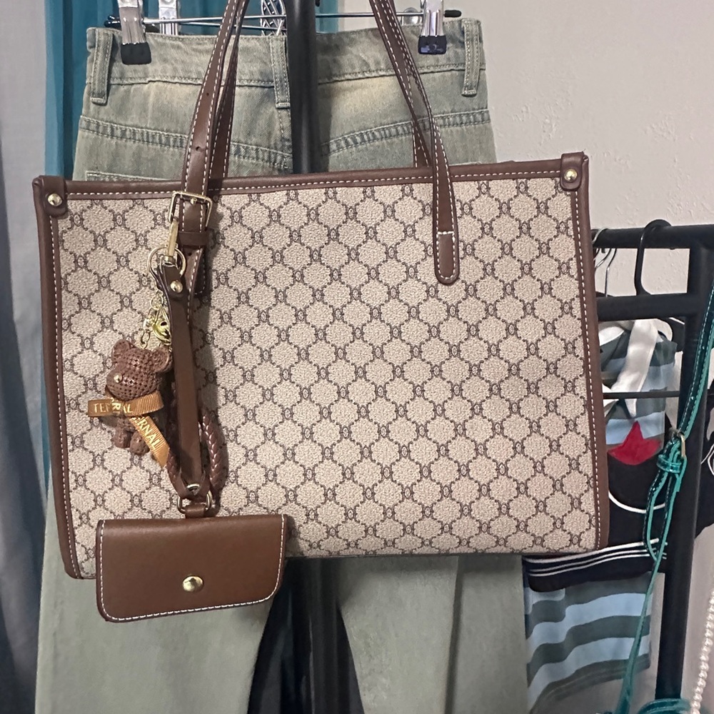 Elegant Brown Designer Tote Bag